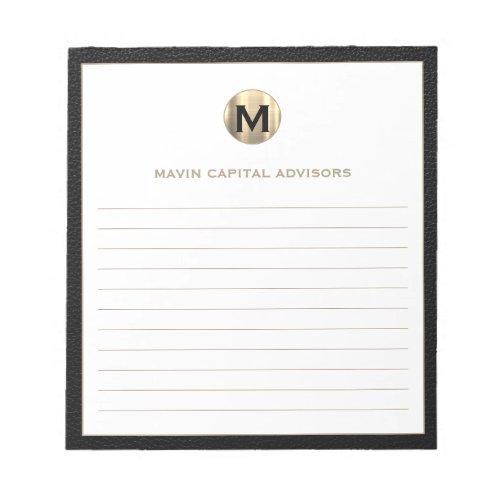 Elegant Monogram Initial Logo Lined Notepad