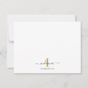 Elegant Monogram Initial Modern Script Note Card
