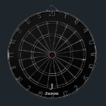 Elegant Monogram Initial Name Personalized Black Dart Board<br><div class="desc">Modern simple masculine stylish with black and white trendy typography (changeable colors). Personalized gift for him: dad,  father,  husband,  son,  boyfriend,  groom,  best man,  groomsmen</div>