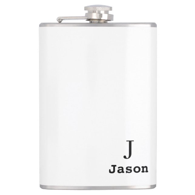 Elegant Monogram Initial Name Personalized Flask (Front)