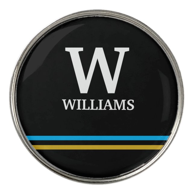 Elegant monogram initial name personalized  golf ball marker (Front)