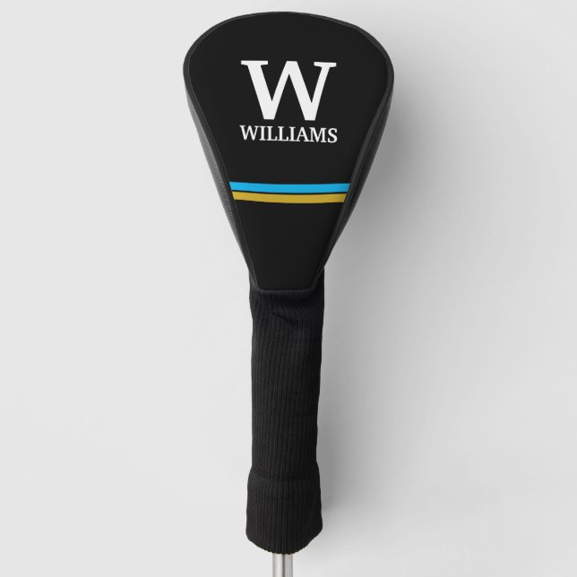 Elegant monogram initial name personalized  golf head cover (Front)