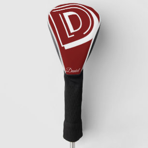 Elegant monogram initial name personalized  golf head cover