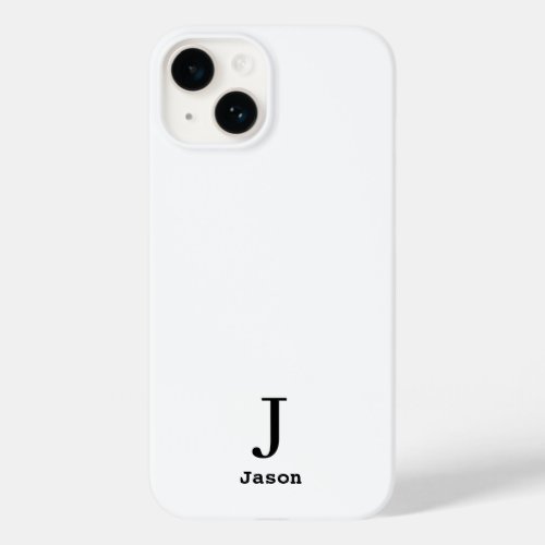 Elegant Monogram Initial Name Personalized White Case_Mate iPhone 14 Case