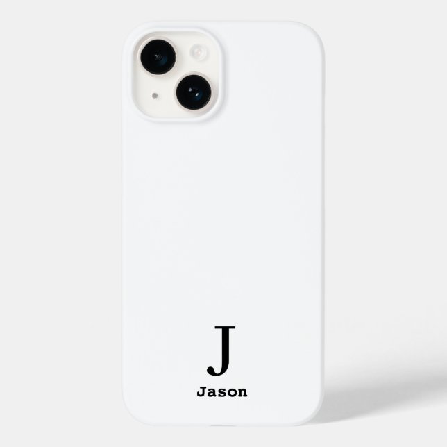 Elegant Monogram Initial Name Personalized White Case-Mate iPhone Case (Back)