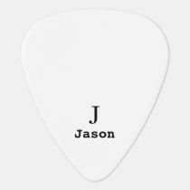 Elegant Monogram Initial Name Personalized White Guitar Pick