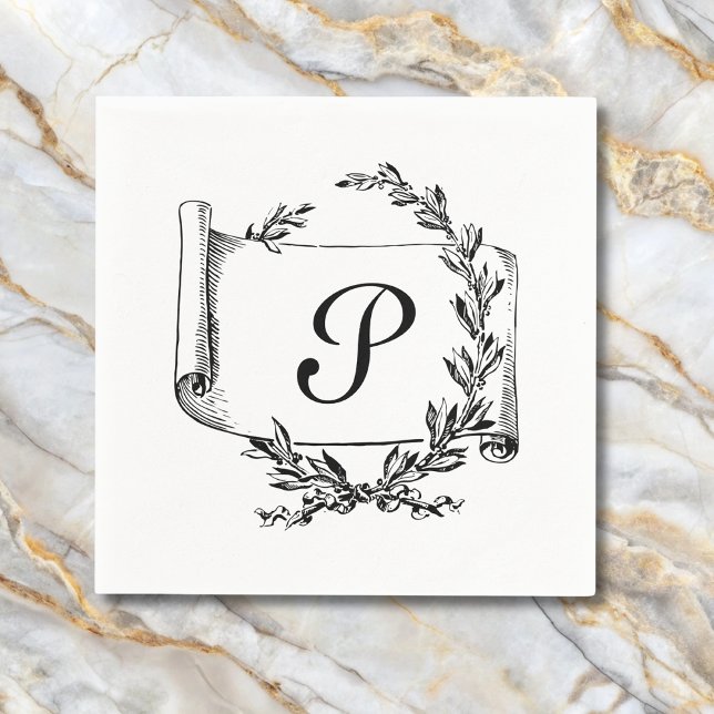 Elegant Monogram Initial  Napkins (Creator Uploaded)