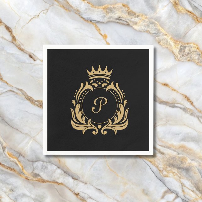 Elegant Monogram Initial  Napkins (Creator Uploaded)