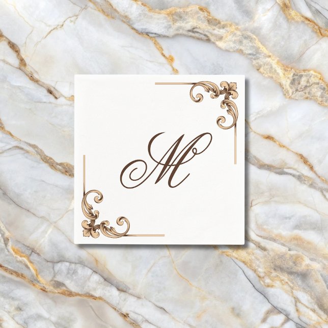 Elegant Monogram Initial  Napkins (Creator Uploaded)