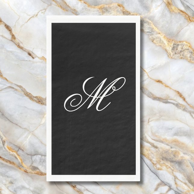 Elegant Monogram Initial  Paper Guest Towels (Creator Uploaded)
