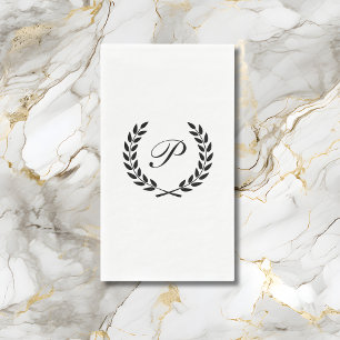 Elegant Monogram Initial  Paper Guest Towels