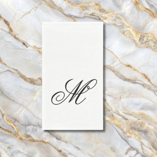Elegant Monogram Initial Paper Guest Towels