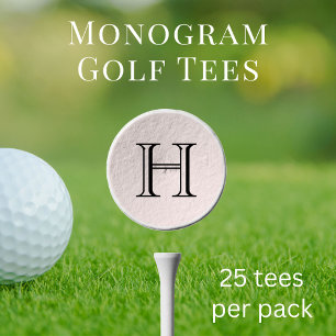 Elegant Monogram Initial Pink Golf Tees