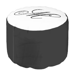 Elegant Monogram Initial Pouf