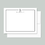 Elegant Monogram Initial Professional Black White Note Card<br><div class="desc">This design features a thin double border with space for a monogram and name/text at the top. Click the customize button if you would like to adjust the design elements and/or further modify the text! Variations of this design, additional colors, as well as coordinating products are available in our shop,...</div>