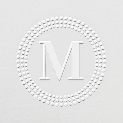 Elegant monogram initial radial sunburst dot retro embosser