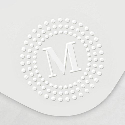 Elegant monogram initial radial sunburst dot retro embosser