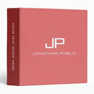 Elegant Monogram Initial Text Name Template Custom 3 Ring Binder