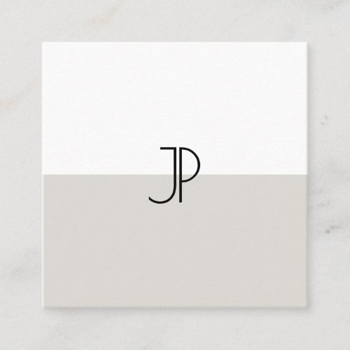 Elegant Monogram Initial Trend Colors Professional Square Business Card