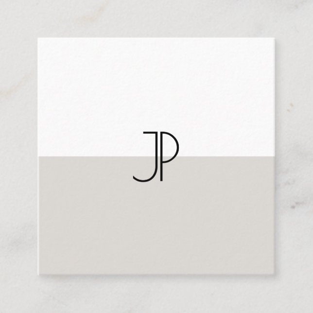 Elegant Monogram Initial Trend Colors Professional Square Business Card (Front)