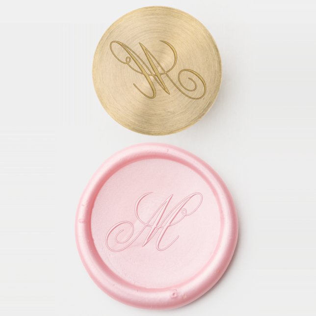 Elegant Monogram Initial  Wax Seal Stamp (Stamped)