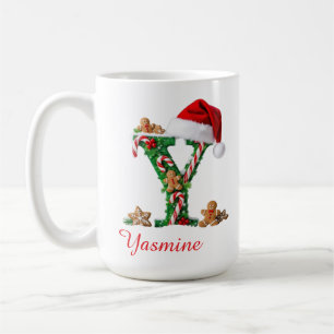 Elegant Monogram initial Y merry Christmas Coffee Mug