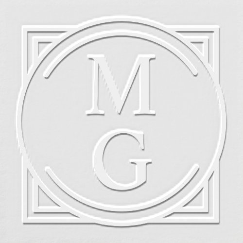 Elegant Monogram Initials Decorative Frame Crest Embosser