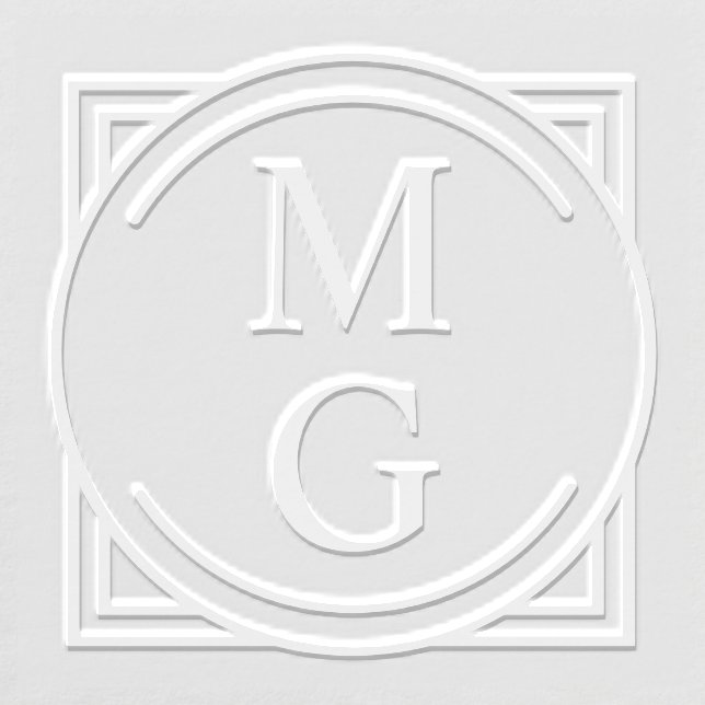 Elegant Monogram Initials Decorative Frame Crest Embosser (Design)