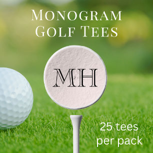 Elegant Monogram Initials Golf Tees