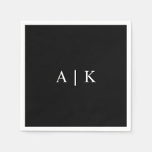Elegant Monogram Initials Napkin Customizable 
