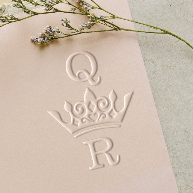 Elegant Monogram Initials Royal Crown Crest  Embosser (Creator Uploaded)