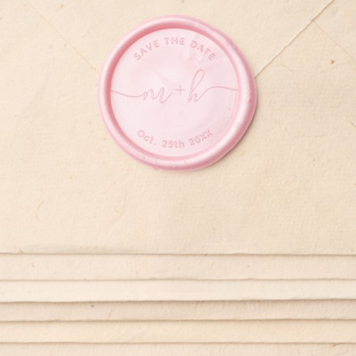 Elegant monogram initials wedding save the date wax seal sticker