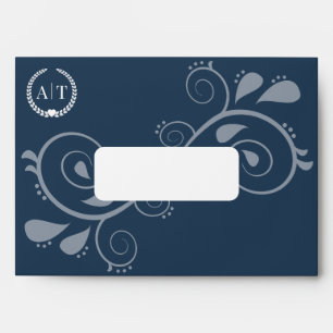 Elegant Monogram Initials with Return Address Envelope