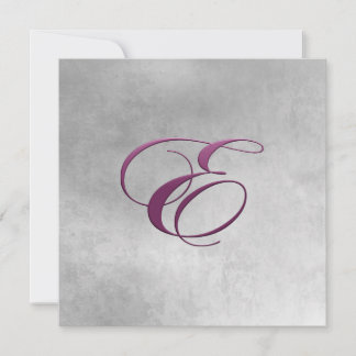 Elegant Monogram Invitation-Eggplant Purple E Invitation