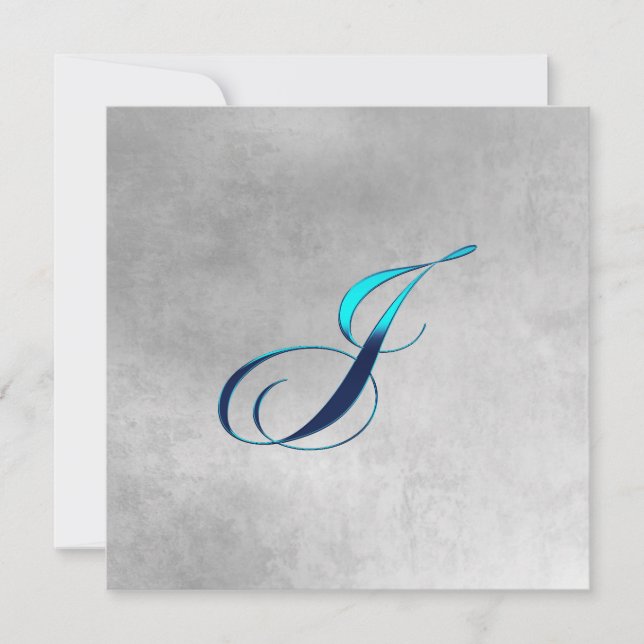 Elegant Monogram Invitation-J Invitation (Front)