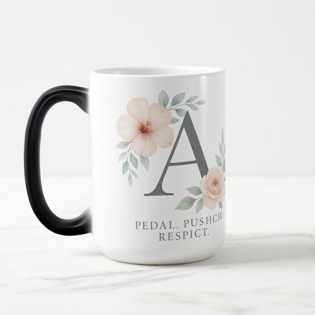 "Elegant Monogram K Mug – Personalized Coffee Cup  (Left)