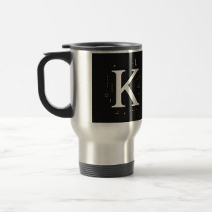 "Elegant Monogram K Mug – Personalized Coffee Cup 