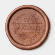 Elegant Monogram + Last Name Wax Seal