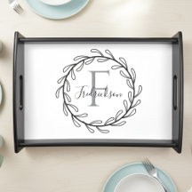 Elegant Monogram Leaf Wreath Table Decor