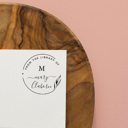 Elegant Monogram Leaves From The Library Of Rubber Stamp