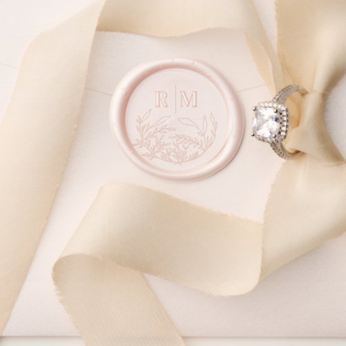 Elegant Monogram Leaves Wedding Wax Seal Stamp