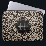Elegant Monogram Leopard Print Laptop Sleeve<br><div class="desc">A chic and stylish monogram leopard laptop case. Personalize it with your name and initial. Fun for yourself or makes a great gift for a friend. Designed for you by Blackberry Boulevard.</div>
