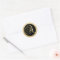 Elegant Monogram Letter A Black Gold Glitter Seals