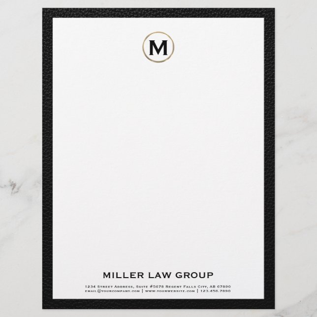 Elegant Monogram Letterhead (Front)
