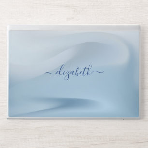 Elegant monogram light blue foil Laptop skin