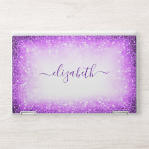 Elegant monogram light purple blush Laptop skin