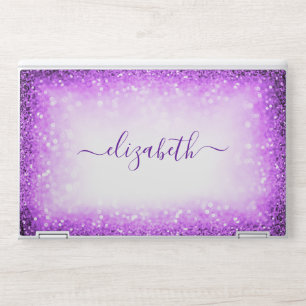 Elegant monogram light purple blush Laptop skin
