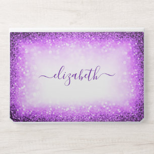 Elegant monogram light purple blush Laptop skin
