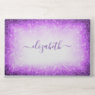 Elegant monogram light purple blush Laptop skin