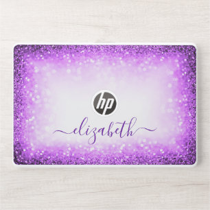 Elegant monogram light purple blush Laptop skin